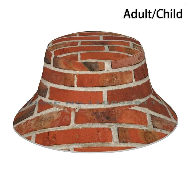 ベレー帽Old Red Clinker Bricks Wall Gifts Bucket Hat Sun Cap Masonry House Builder Building Stone Bricklayer Brimless