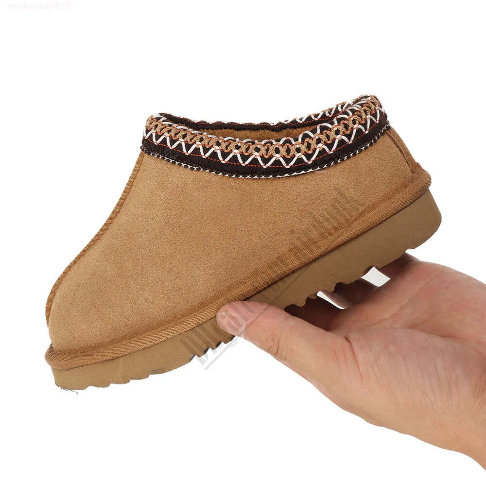 Enfants Tout-petits Tasman II Pantoufles Tazz Chaussures de bébé Chaussons en fourrure de châtaigne Peau de mouton Shearling Classique Ultra Mini Botte Mules d'hiver Slip-on Laine Little Big555TU