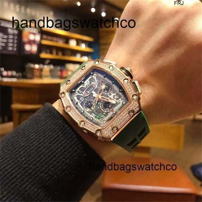 Movement watch Richamilles Tide Diamond Barrel Mechanical Personality Calendar Rm011 LY IBBM