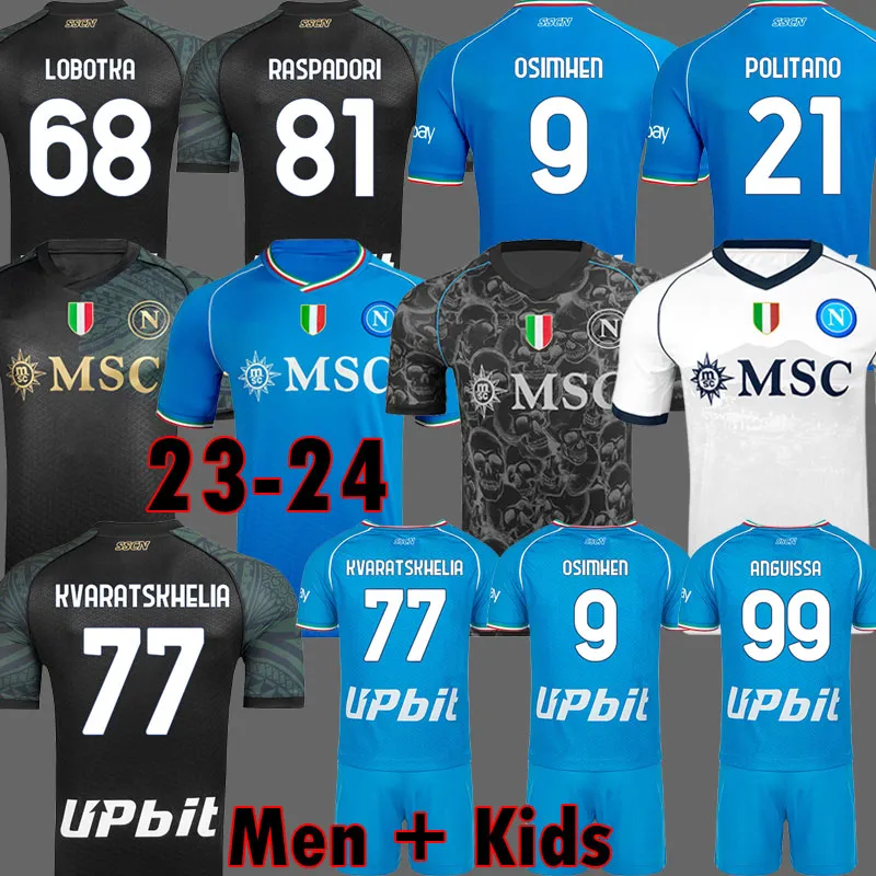 22 23 Maglie Da Calcio Napoli Maglia Napoli 2022 2023 Zielinski Anguissa  Olivera Kvaratskhelia Kids Calcio Shirt Da Calcio Osimhen Fabian Lozano SSc  Napoli Maillots De Foot Da 4,7 €