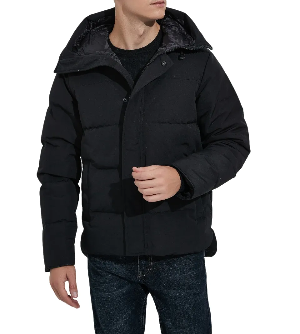 Giacca invernale Piumino d'oca Cappotto giacche impermeabili da uomo Outdoor Spessa calda Piuma Moda uomo No collo di pelliccia di lupo cappotti doudoune homme parka