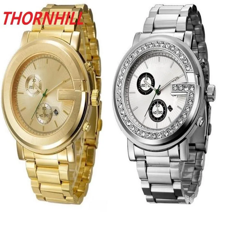 diamond watch USA fashion trend men woman watches lover big diamonds leather steel student wristwatch couple gift258n