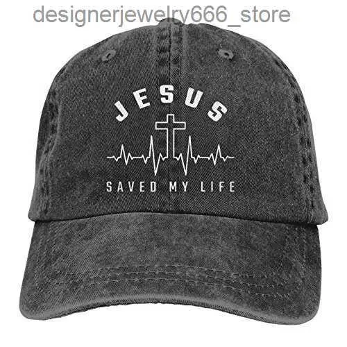 Ball Caps Jesus Saved My Life Hat Christian Baseball Cap Washed