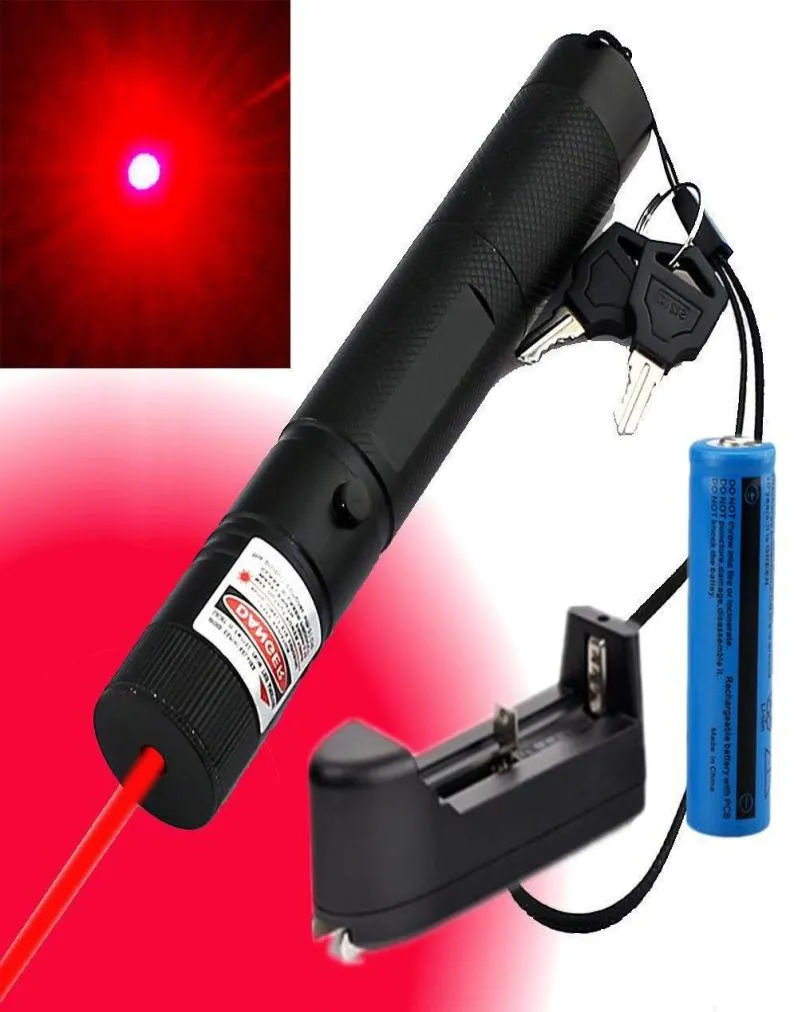 Caneta ponteiro laser vermelho de alta potência 10 milhas 5wm 650nm militar poderoso brinquedo de gato laser vermelho 18650 carregador de bateria1658967