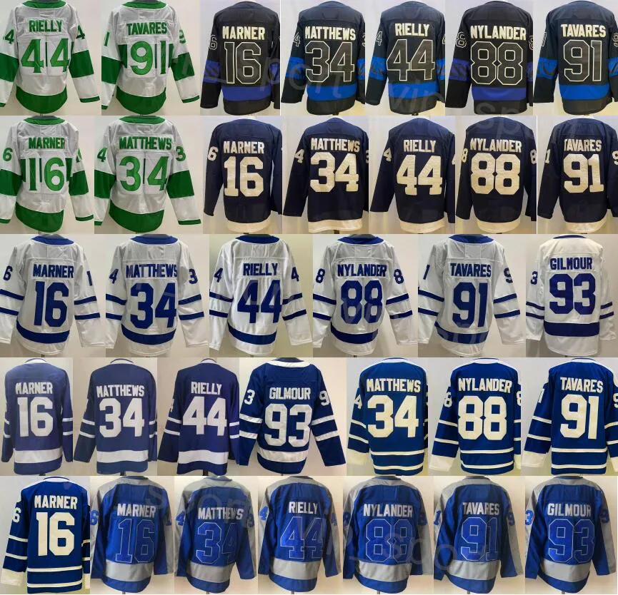 Hockey Uomo 34 Maglia Auston Matthews Reverse Retro 16 Mitchell Marner 88 William Nylander 44 Morgan Rielly 93 Doug Gilmour 91 John Tavares Stadium Series Arenas