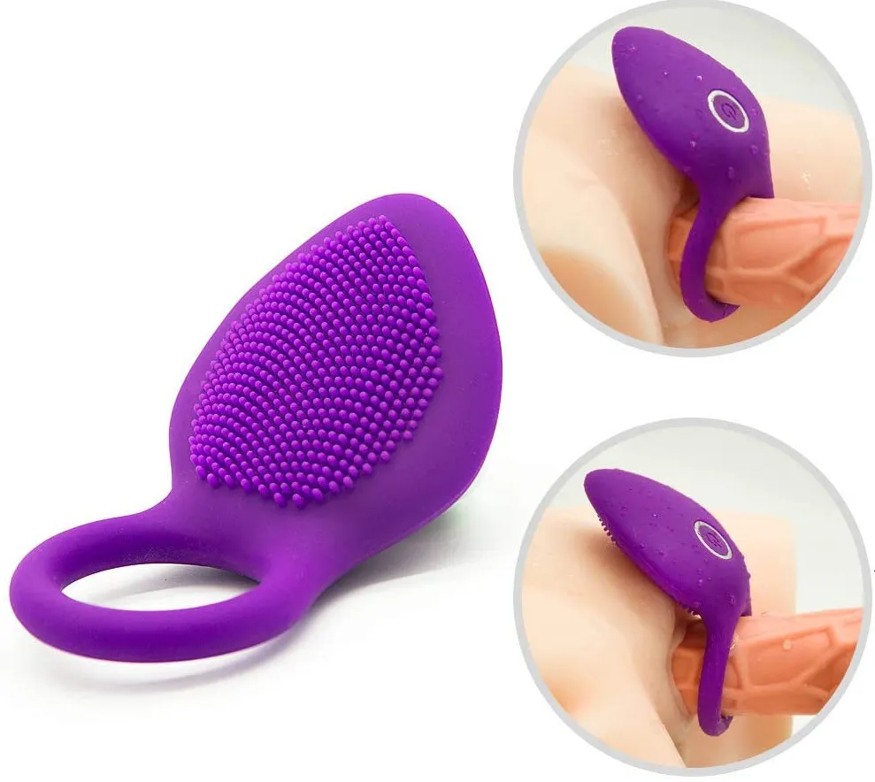 Anneau de pénis vibrant hommes Cockring Clitoris stimuler vibrateur retardé éjaculation prématurée anneaux adultes jouets sexuels pour couples 210408