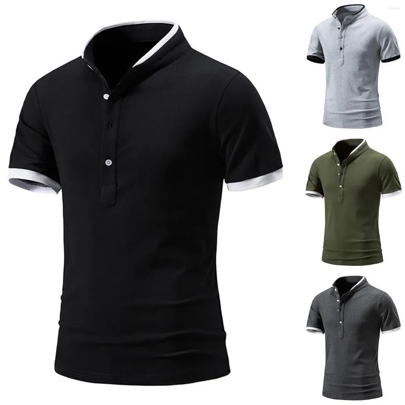 Men's T Shirts Men Spring And Summer Top Shirt Leisure Sports Tactics Wicking Cotton Lapel Button Short Sleeves