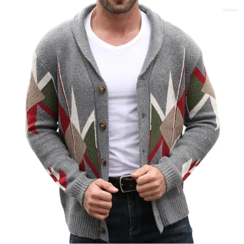 Men's Sweaters Men's Sweaters Europe and America Autumn Winter Jacquard Clothing Cardigan Heavy Industry Thick Needle Woolen Weaving Coat Fashion Sweater