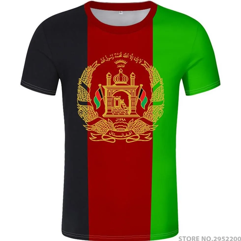 Afghansk manlig ungdom t-shirt Anpassad namn nummer AFG Slam Afghanistan Arab T-shirt Persian Pashto Islamic Print Text PO Flag