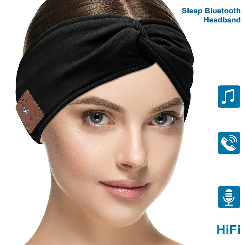 Headset Bluetooth Wireless Sleep Headphones Musik Sport Huvudband Örhängen med MIC HD Thin S ers Sover For Side Sleepers 231007