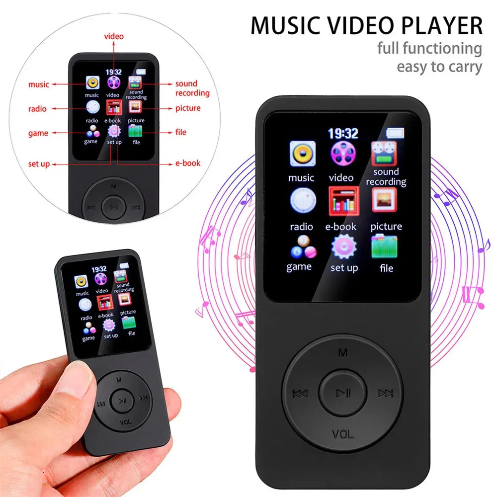 Lettori MP3 MP4 Mini lettore Bluetooth compatibile S er Musica HiFi Walkman portatile con radio FM Registrazione Ebook 231007
