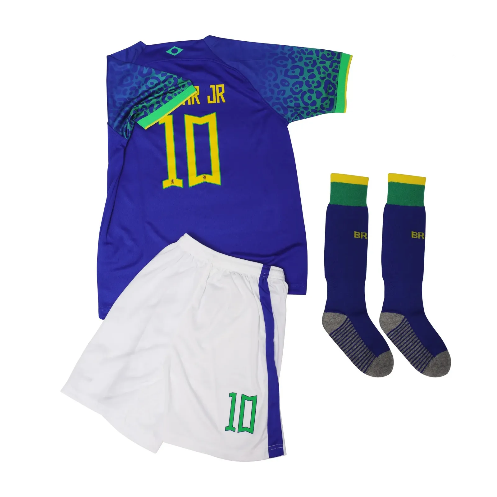 Kläderuppsättningar # 7 10 # Kids Football Soccer Jerseytraining Uniforms For Boys Girls Youth Soccer Shirts and Shorts Set of 3 Ronaldo Mbappe 231007