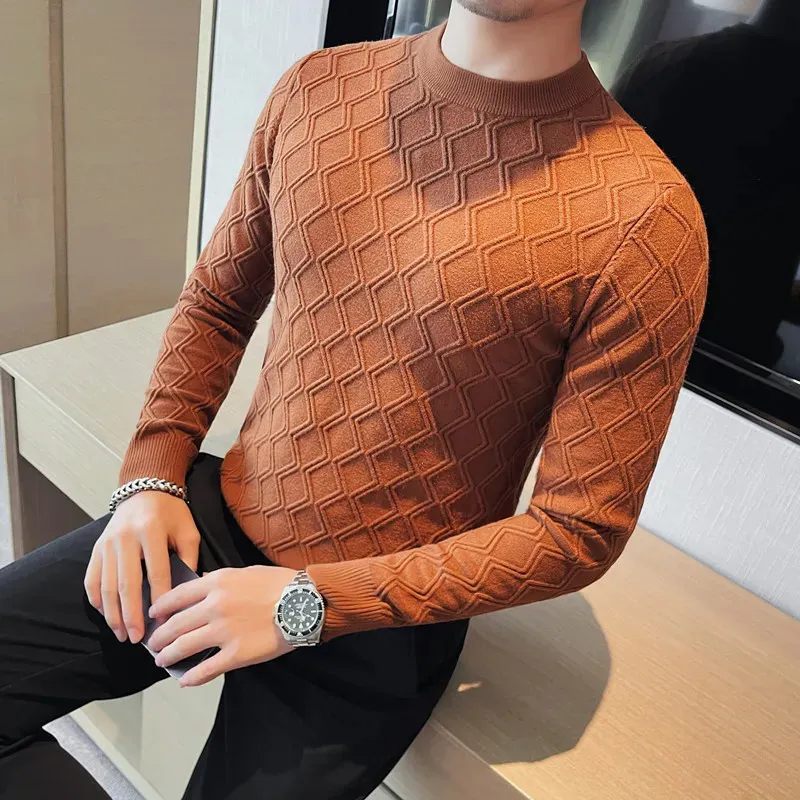 Men's Sweaters Pull Homme Autumn Winter Plus Size Round Collar Long Sleeve Sweaters For Men Clothing All Match Slim Fit Casual Pullovers 231007