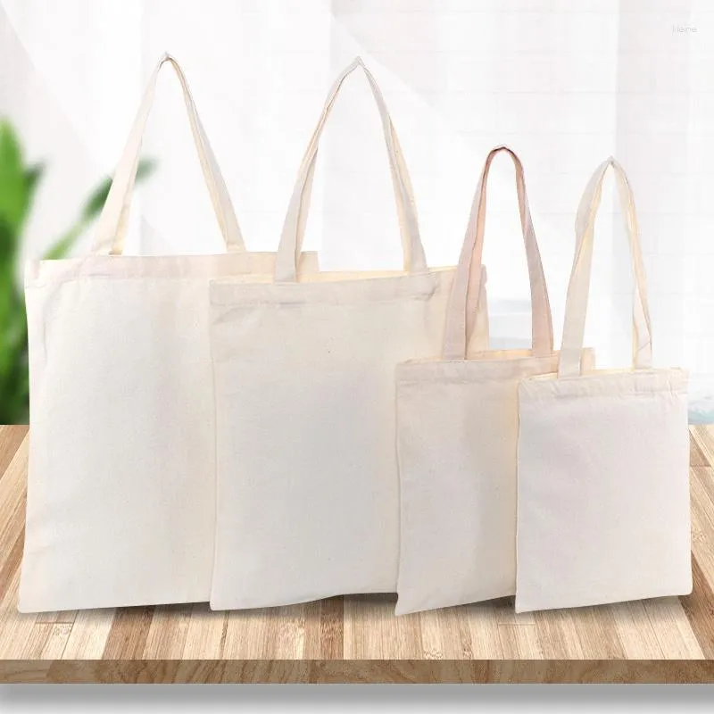 Сумки для покупок Кремово-белая простая сумка через плечо большой емкости DIY Экологичная сумка для покупок из хлопка Холщовая сумка Сумки Подарки