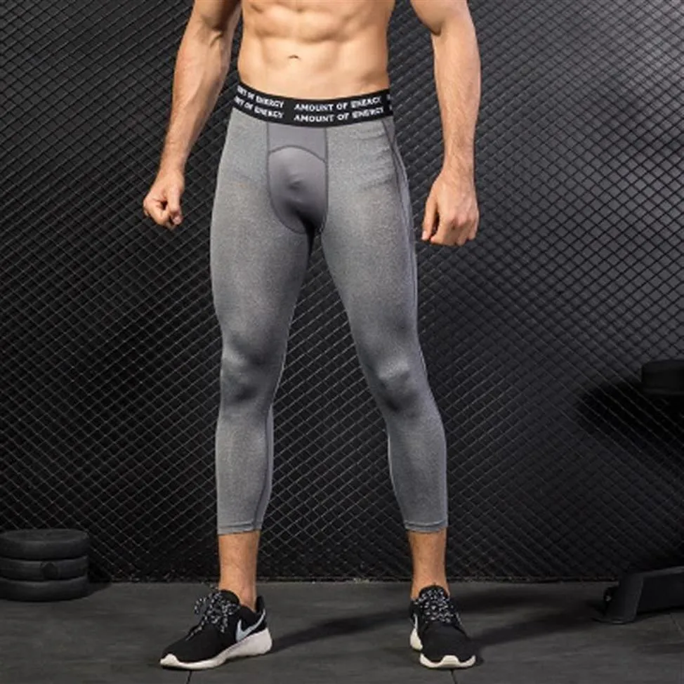 Calças masculinas calças de compressão do homem leggings basquete ginásio esporte fitness secagem rápida masculino correndo crossfit 3 4228m