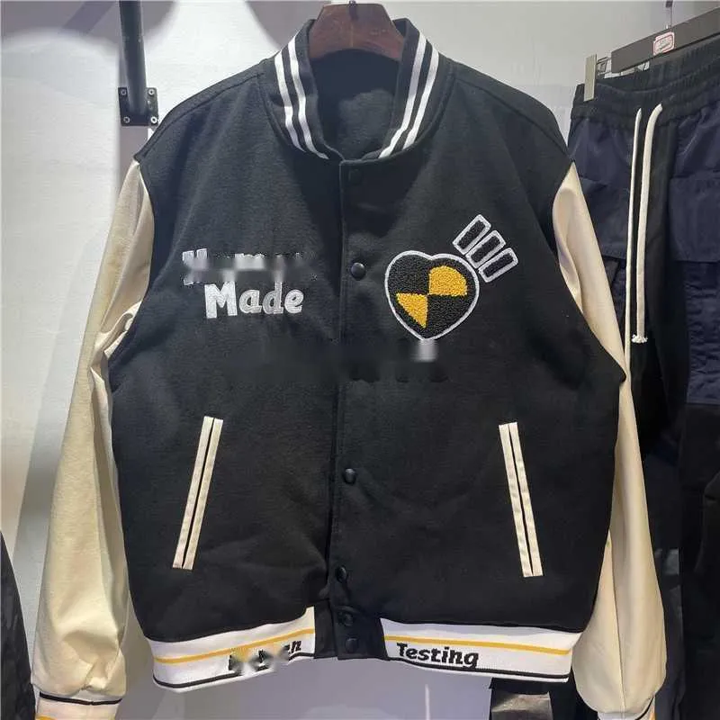 남성 재킷 테스트 대표팀 야구 재킷 남성 여성 타월 자수 가죽 소매 폭격 재킷 코트