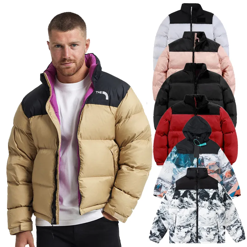 NF Parkas puffer the noth face jaqueta feminina down the northe face jaqueta remendo vermelho Casaco Outdoor Gola Solta Grosso bordado carta zíper Casacos quentes Tops Outwe