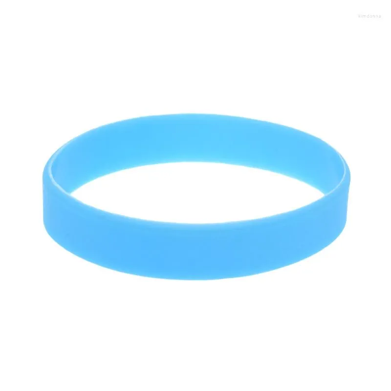 Charm armband 50 st blå vanlig band glöd i mörkt silikon gummi armband ungdomsstorlek