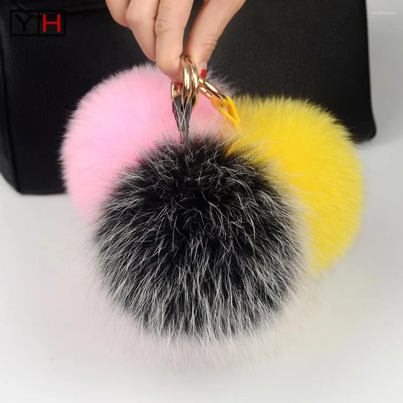 Basker äkta päls boll hatt tillbehör härlig färgglada stora naturliga pom poms fluffy fullness märke mode