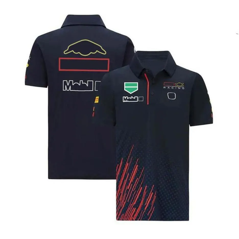 Terno de corrida de equipe F1 oficial do mesmo estilo camisa polo masculina de manga curta Verstappen macacão personalizado the230u