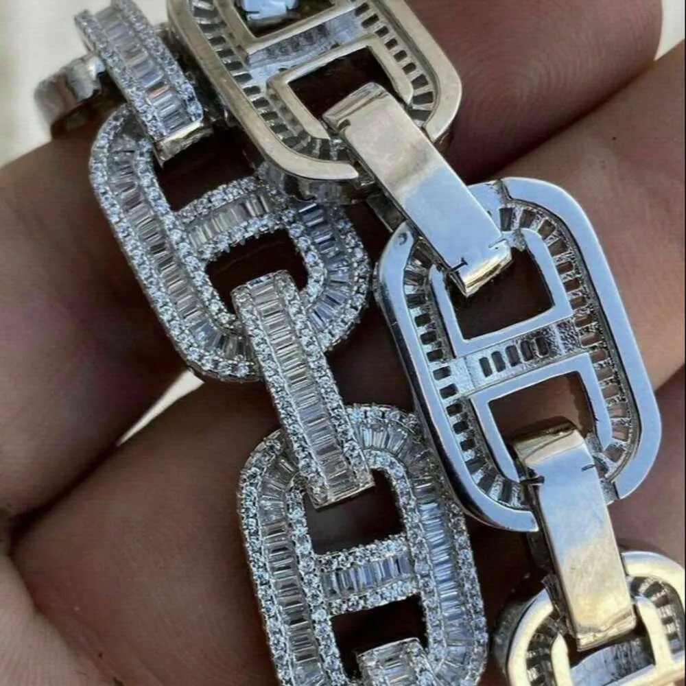 Trendy 18mm Icey Vvs Chain Baguette Diamond Mariner Link Cuban_voghion.com