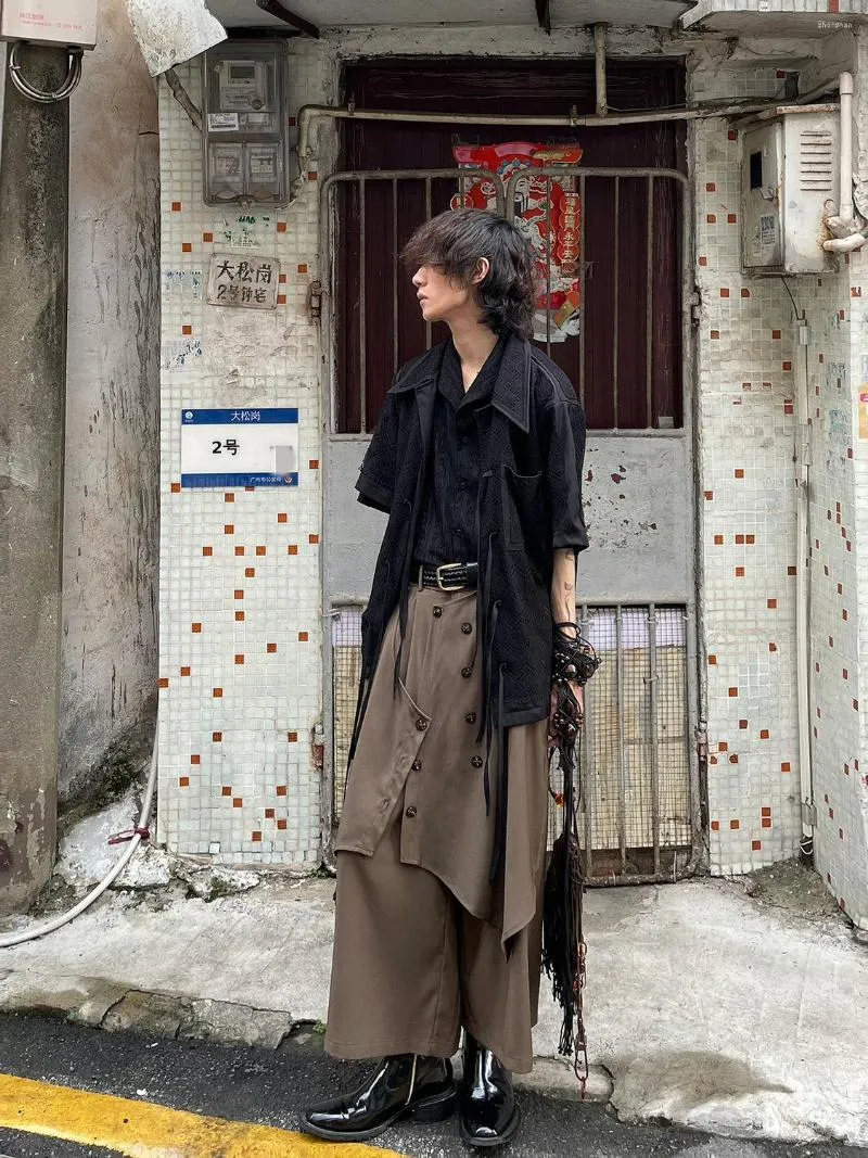 Vintage Japanese Layered Hakama Pants With Home Buckle For Men And Women Yamamoto Yohji Style With Irregular Sense Of Culottes Loose Skirt From Zhonshan 27.12 DHgate.Com