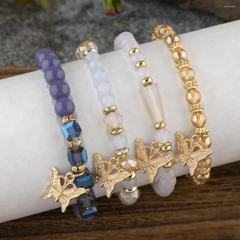 DHgate.com:Bohemian Crystal Resin Beads Bracelet Set, Gold