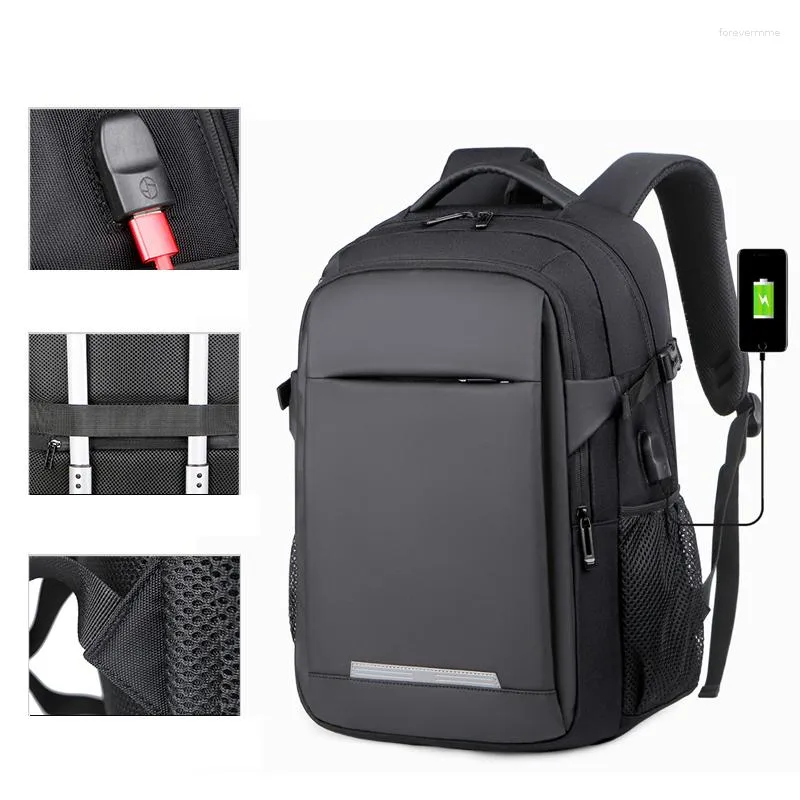 Backpack Summer Men Zewnętrzna USB Port School Torba dla chłopców Duża pojemność Plecaki Wodoodporny laptop