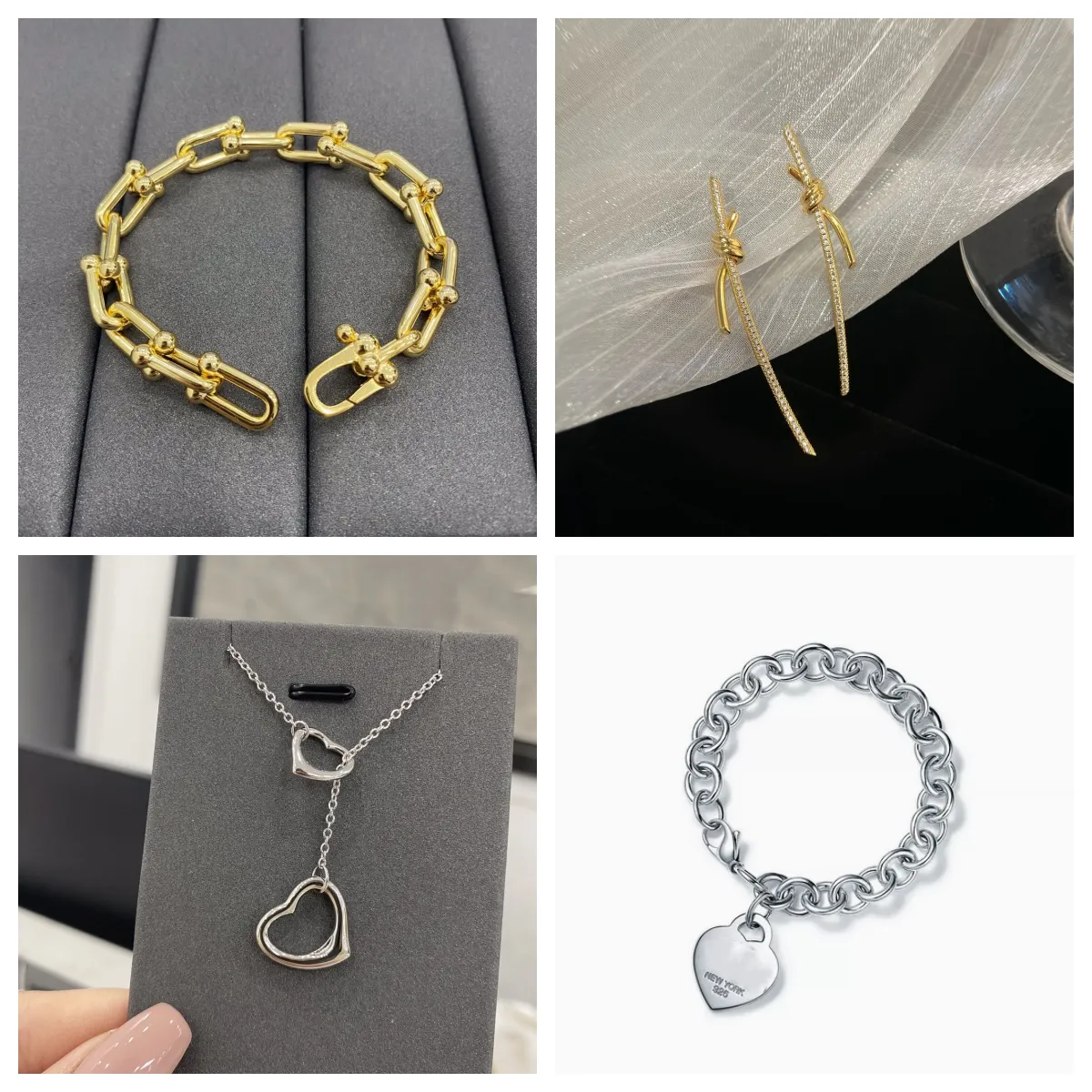 Nouveau Look de mode Top vente chaude marque Designer collier à breloques initiales lettres Alphabet coeur Bracelet bijoux cadeaux pour les filles