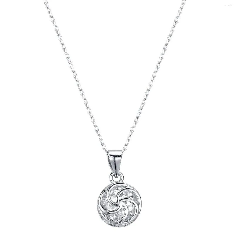 Chains Han Hao S925 Sterling Silver Chic Amazon Selling Spiral Flower Pendant Collarbone High Quality Niche Women's Necklace