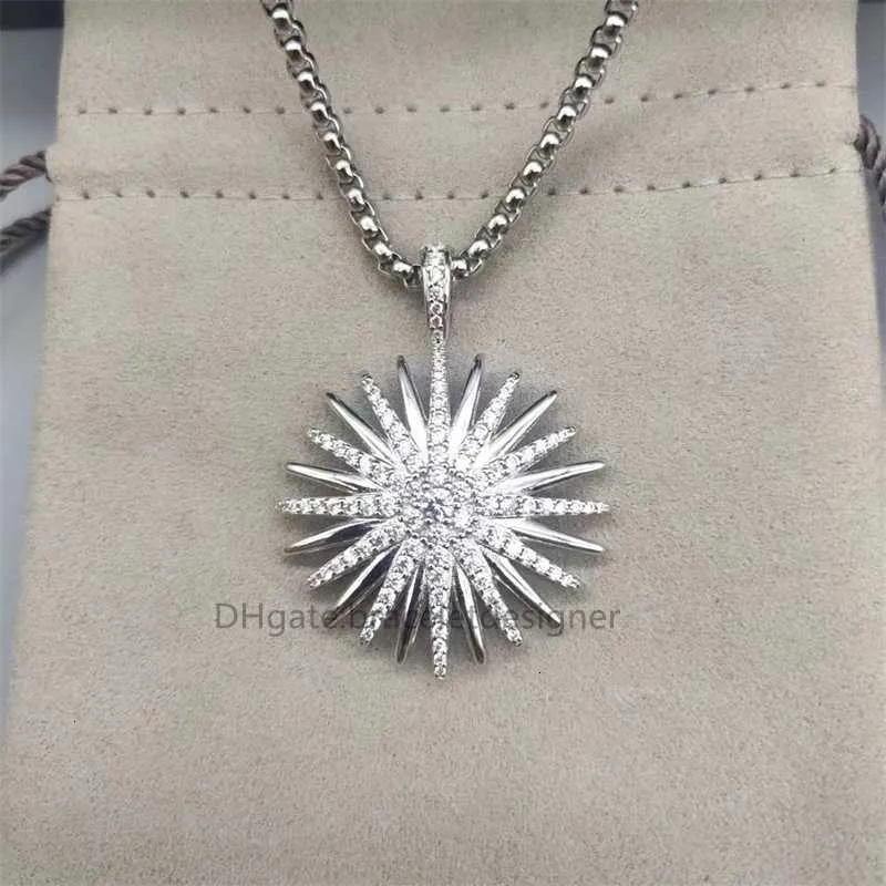 Collane Collana Girasole Eleganti Gioielli in Rame Zirconi Designer alla Moda e per Donne in Oro Bianco Gioielli Personalizzati Placcati di Lusso 2V9J