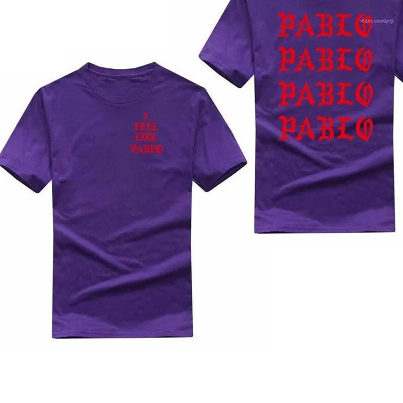 West pablo t camisa masculina eu me sinto como pablo impressão manga curta anti temporada 3 camiseta hip hop clube social rapper t topos11929