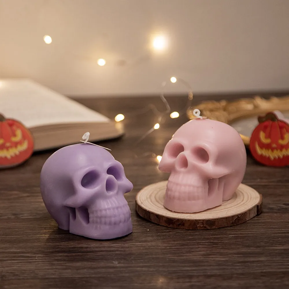 Handmade Halloween Skull Aromatherapy Skull Candle Holder Skeleton