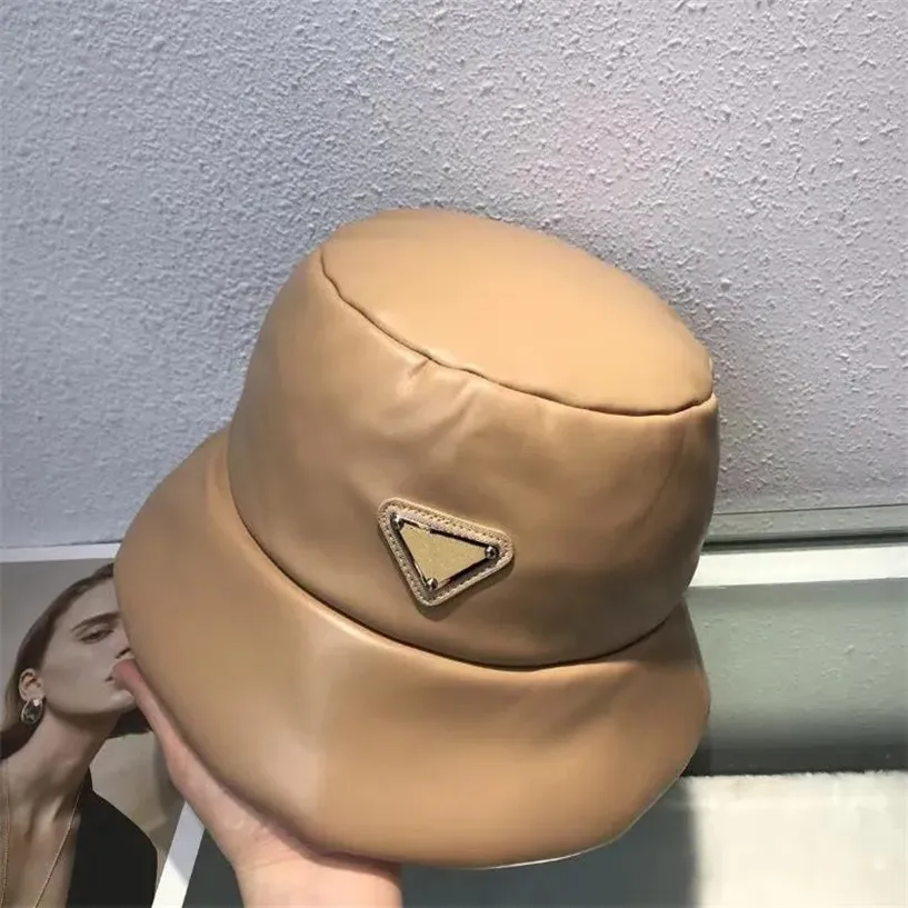 Leather Bucket Hat For Women Fashion Winter Warm Ladies Foldable Caps Fisherman Hats Beach Sun wide brim Caps Folding ladies