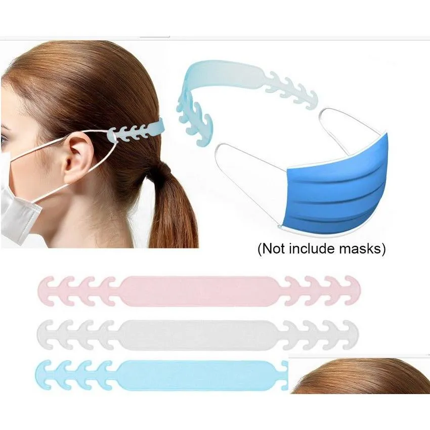 Designer Masks Adjustable Anti-Slip Mask Ear Grips Extension Hook Four Gear Hanging Buckle For Relieving Pain 50Pcs/Set Drop Deliver Dhawo