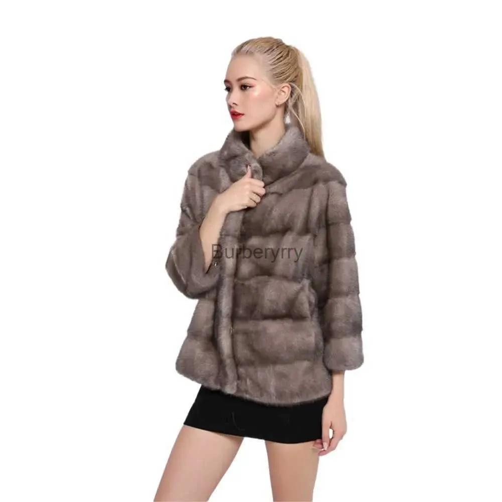 Kvinnors päls faux päls lyxig naturlig coming-leisure short mink jacka kvinnor vinter damer riktiga päls kappa casacosl231007