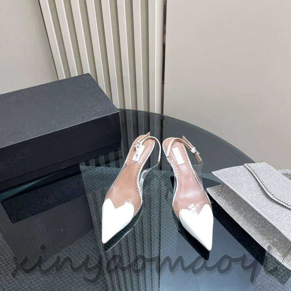 2023ss AL Kitten-Heel Slingback Pumps chaussures en cuir verni Love Sandales à talons hauts Mules slide femmes chaussures habillées à talons 5,5 cm chaussures de mariage de luxe