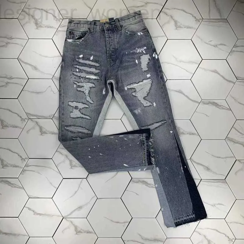 HM574 Męskie dżinsy Czarne spodnie ładunkowe Designer dżinsy chude naklejki lekkie zbite motocykl joggery prawdziwe religie zwykłe sprężyste spodnie dżins