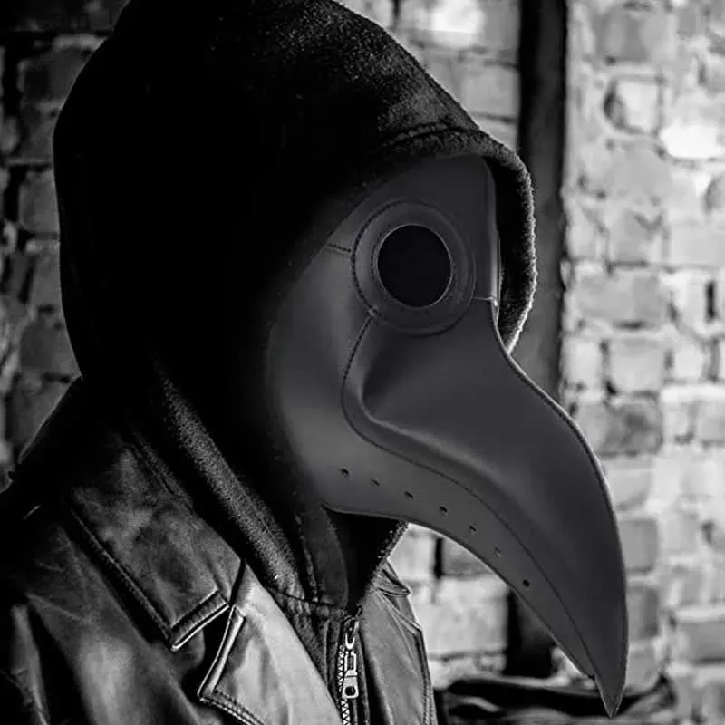 Party Masks Medieval Funny Steampunk Plague Doctor Bird Mask Latex Punk Cosplay Masks Beak Adult Halloween Event Cosplay Face Mask Props Q231007