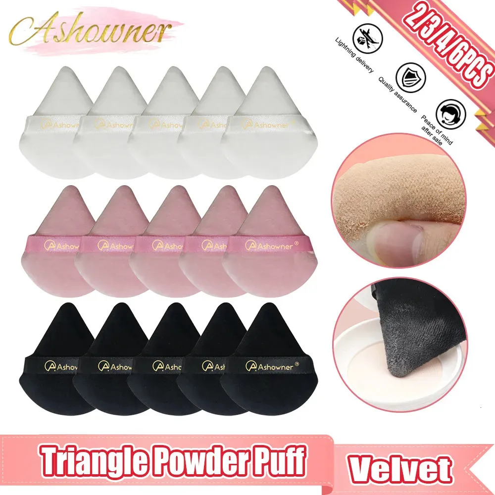 Éponges Applicateurs Coton Triangle Houppette Éponge de Maquillage Douce pour le Visage Maquillage Yeux Contour Ombre Cosmétique Lavable Mini Fond de Teint Velours 231006