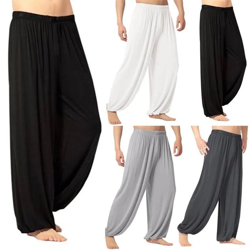 Yoga Pants Mens Casual Solid Color Baggy Trousers Belly Dance Yoga Harem Pants Slacks sweatpants Trendy Loose Dance Clothing S-3XL310L