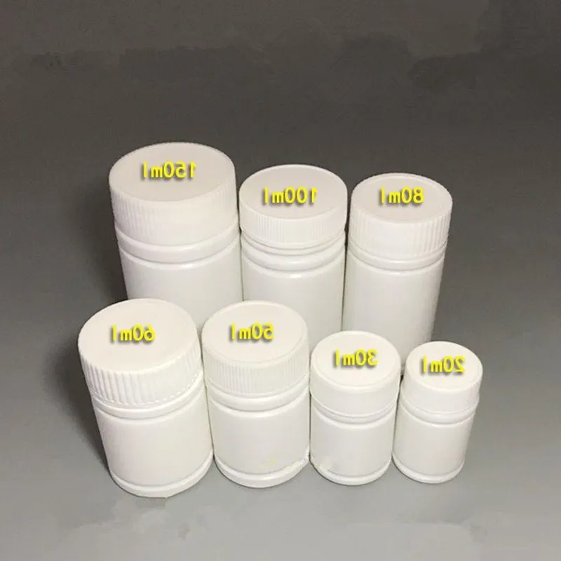 Bouteille de pilule en plastique blanc de 20/30/50/60/80/100/150 ml, conteneurs PE en forme de bambou pour produits pharmaceutiques/médicaux/capsules F1287 Stmeo