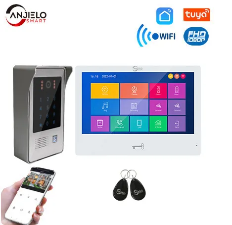 Smart Home Video Intercom System: 10 Inch 1080P WiFi Monitor, Keypad ...