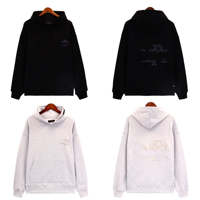 Herren-Kapuzenpullover, grauer Designer-Kapuzenpullover, Amirris-Sweatshirt, gestickter Schriftzug, lockere, lockere Freizeitmäntel für Herren und Damen