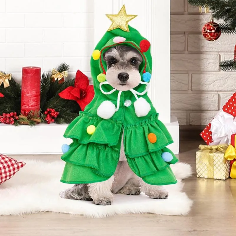 猫の衣装冬のクリスマスペット犬服の木ケープショール犬はホリデーギフトに変身しました子犬の衣装