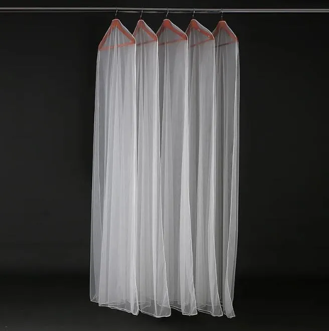 160cm 180cm Transparent Wedding Dress Dust Cover Soft Tulle Garment Bags Bridal Gown Scratch Resistant Net Yarn Bag