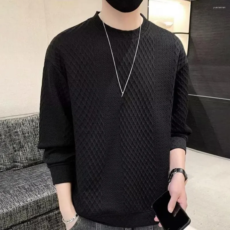 Men's Sweaters Men Winter Sweater Cozy Thick Knitted Round Neck Pullover With Waffle Texture Warm Loose Fit Soft For Style