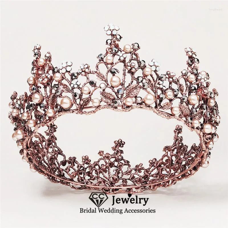 Hair Clips Baroque Crowns Wedding Accessories Women Headbands Engagement Ornaments Bridal Dress Imitation Pearl Tiaras Party Hx405