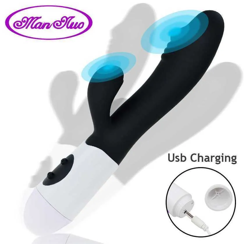 Jouets sexuels adultes pour femmes, gode de point G puissant, vibrateur de lapin, masseur de chatte en Silicone souple, stimulateur de vagin et de Clitoris Rechargeable, jouet sexuel pour adulte femme