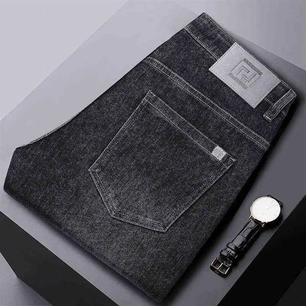 Zwarte heren grijze jeans heren slim fit kleine rechte buis lange broek herfst elastische casual Koreaanse versie Trend327v